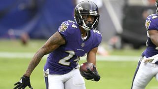 Steelers Rumored To Be Interested In Baltimore Ravens Cornerback Marcus Peters  (Pittsburgh Steelers). Photo by Nick Wass / AP